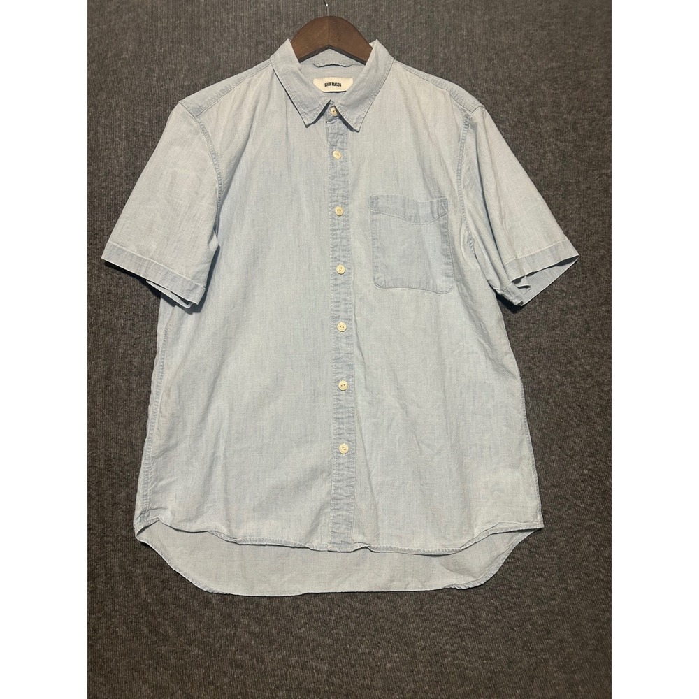 Buck mason chambray shirt short sleeve mens Large cotton casual